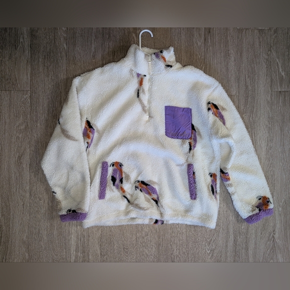 Taylor Swift Speak Now Koi Fish Quarter Zip Sherpa Pullover - Picture 1 of 5